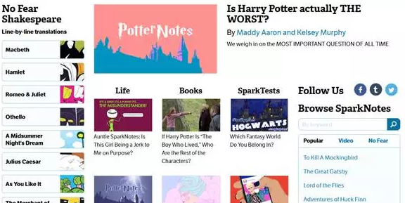 1.Sparknotes:Today’sMostPopularStudyGuides