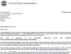 university of edinburgh offer