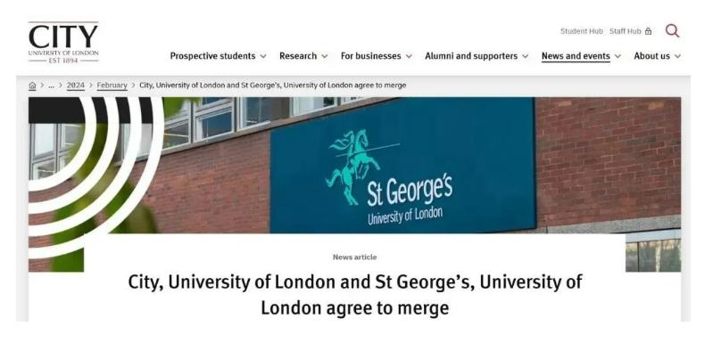 Two Well Known London Universities to Merge