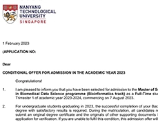 nanyang technological university offer