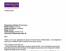 university of manchester offer