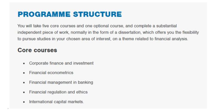 Programme Structure