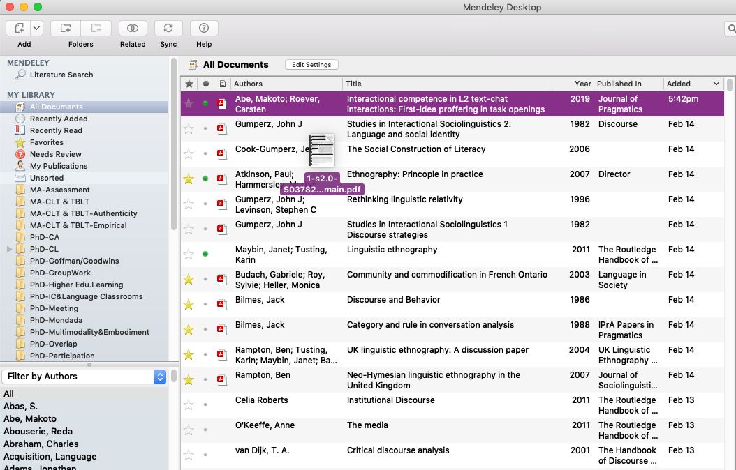 Mendeley Library