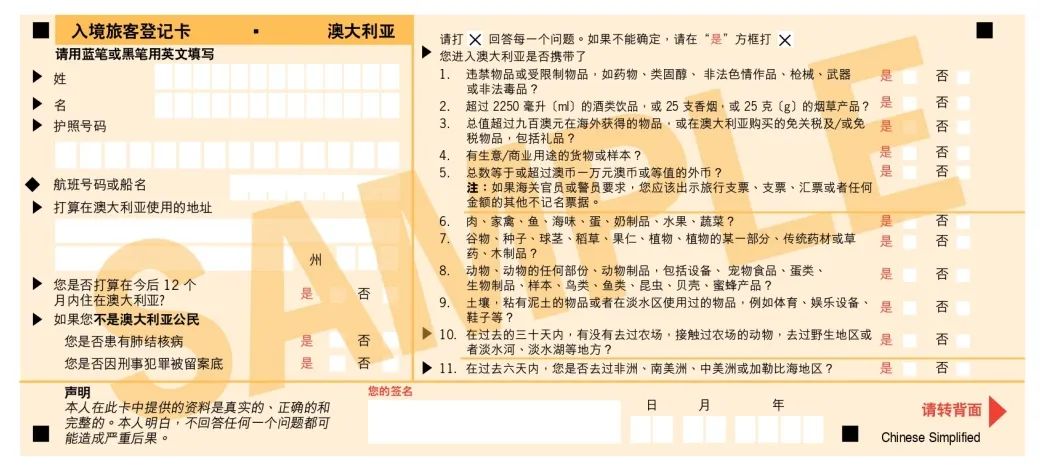 Entry Registration Card
